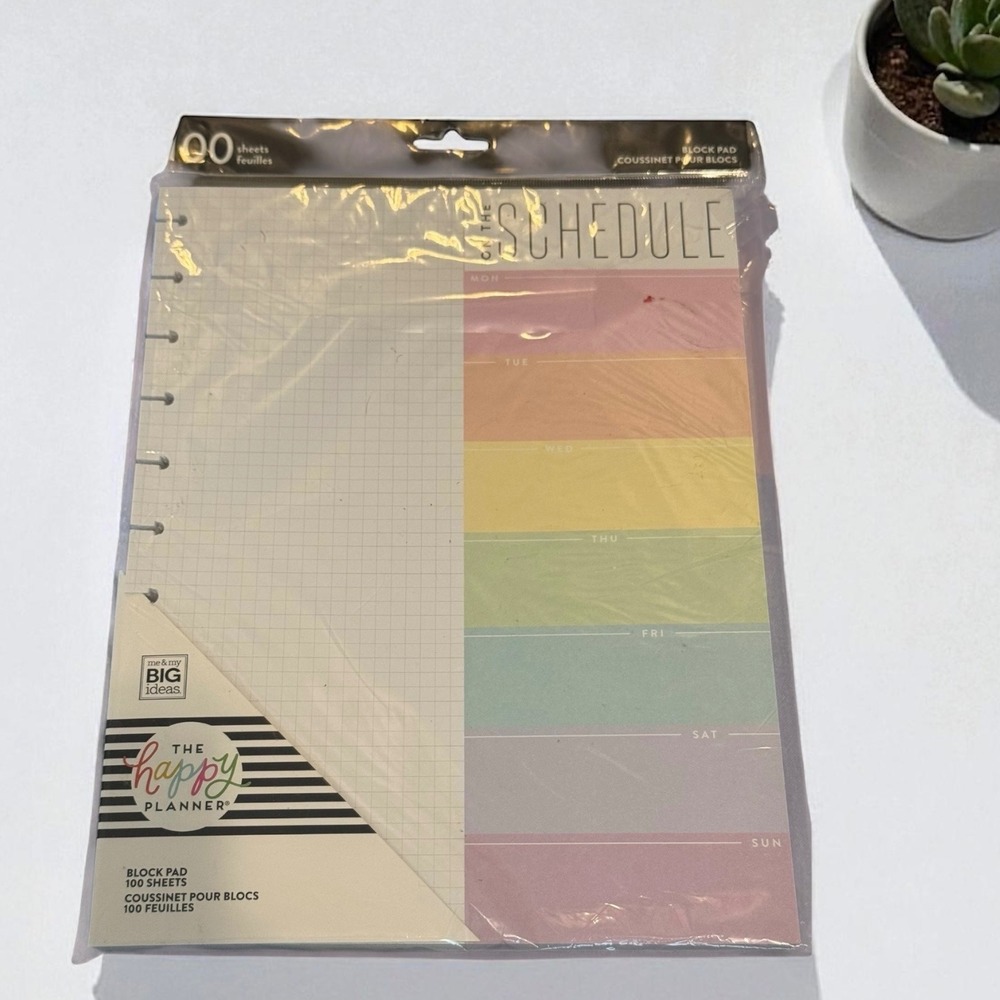 The Happy Planner Schedule Block Pad 100‎ Sheets Me & My Big Ideas Stationery